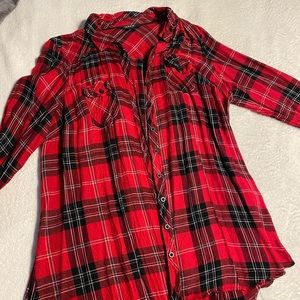 Torrid Red flannel button up